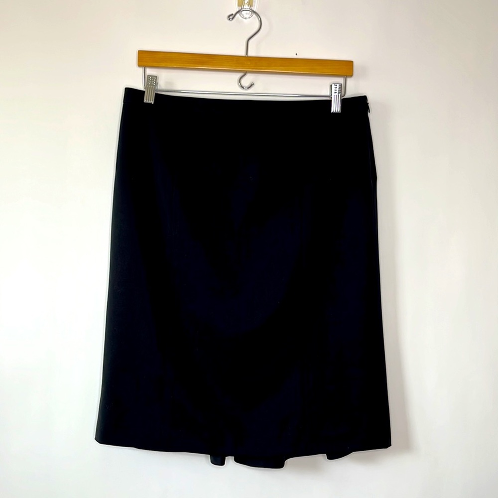 J. CREW Black Wool Flounce Tail Skirt Size 12